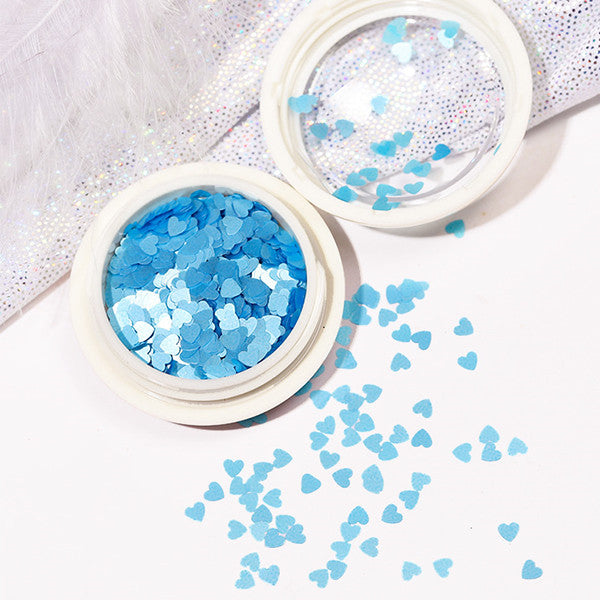 Ultra-thin Matt Peach Heart Nail Sequins