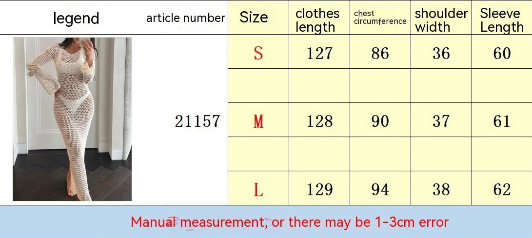 Women's Sun Protective Blouse Knitted Beach Hollow Dress
