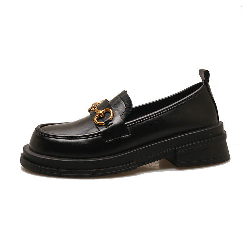 One Pedal Loafer Metal Buckle All-match Soft Thin Shoes