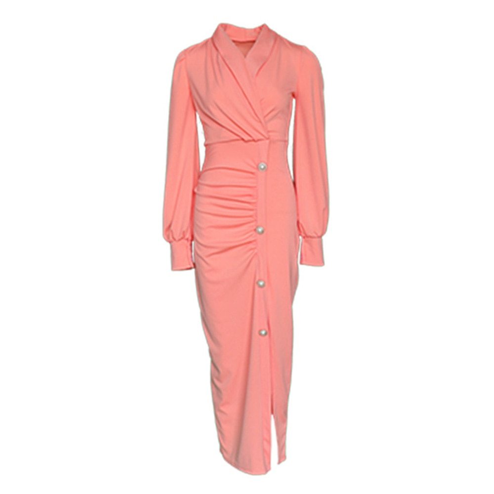 African Cute Woman Long-sleeved Dress Office Dresses