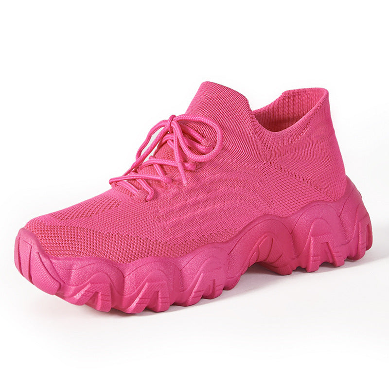 Lace-up Fly-knit Socks Shoes Fashion Trendy Sneakers