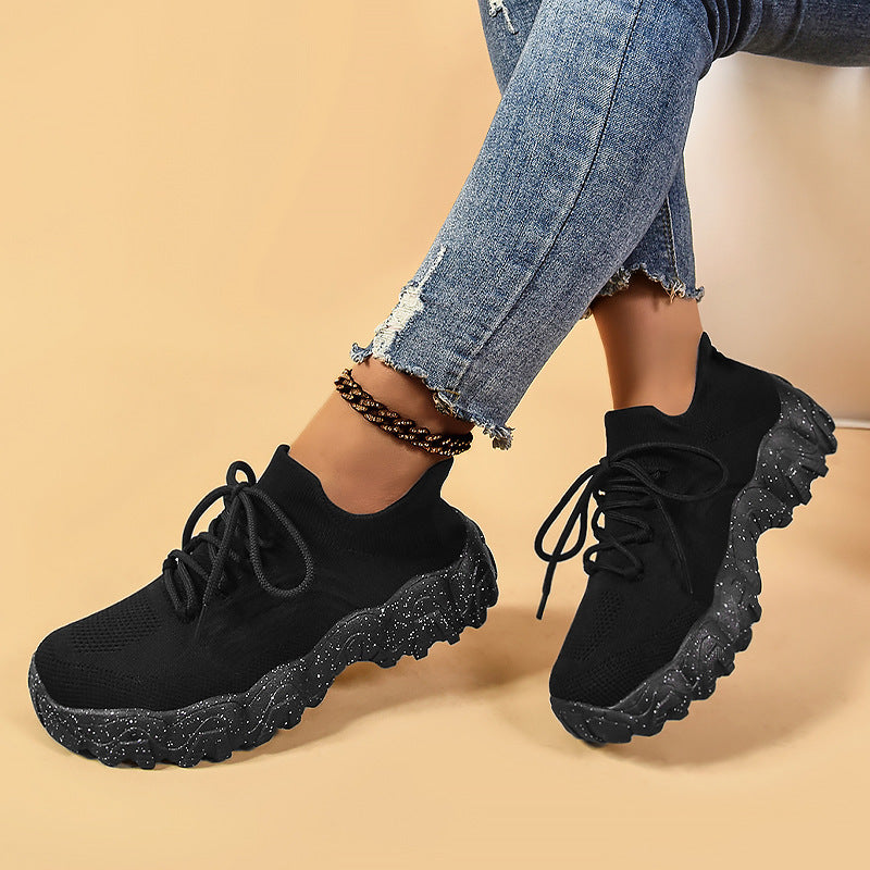 Lace-up Fly-knit Socks Shoes Fashion Trendy Sneakers