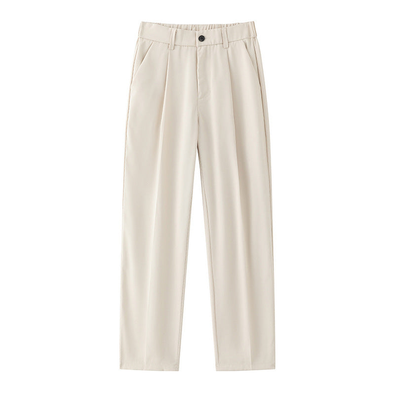 Loose Straight Black Casual Trousers Men