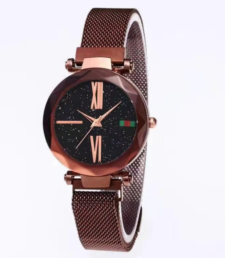 Starry Sky Women's Watch With Magnet Mesh And Diamond Quartz Watch