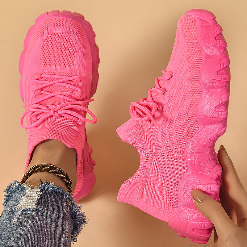 Lace-up Fly-knit Socks Shoes Fashion Trendy Sneakers