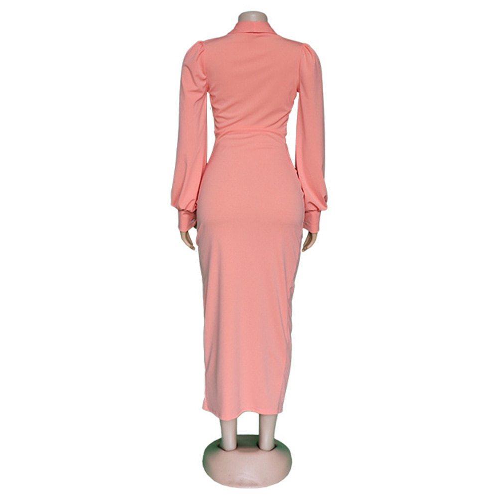 African Cute Woman Long-sleeved Dress Office Dresses