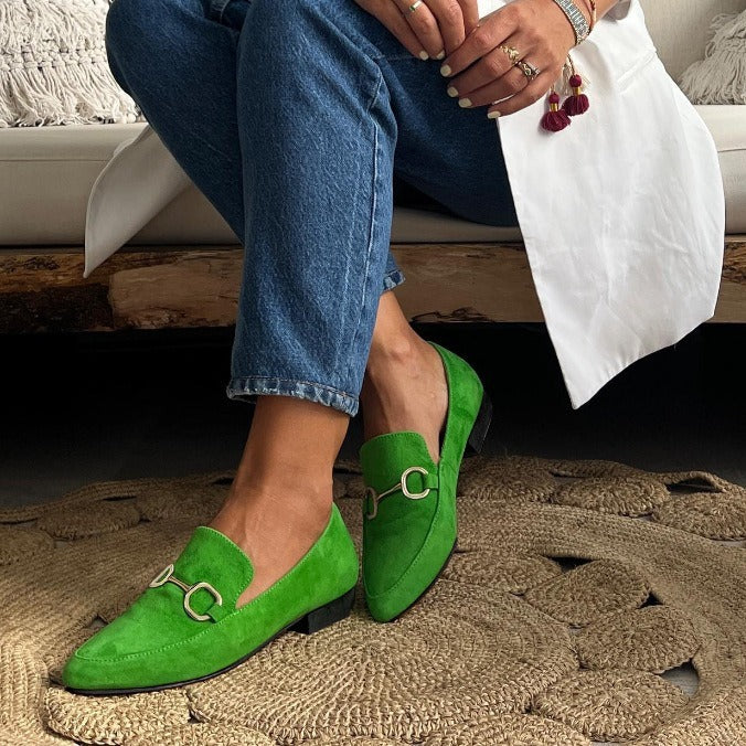Female Creative Pointed Shallow Mouth Buckle Casual Single Shoe
