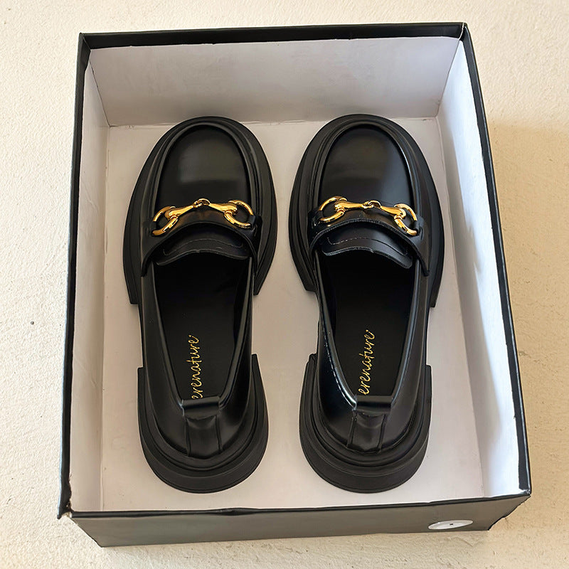 One Pedal Loafer Metal Buckle All-match Soft Thin Shoes