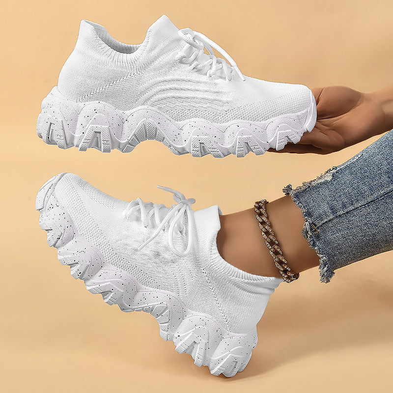 Lace-up Fly-knit Socks Shoes Fashion Trendy Sneakers