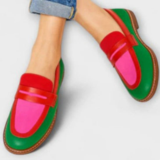 Comfortable Low Heel Round Toe Large Size Assorted Colors Slip On Feet Loafers