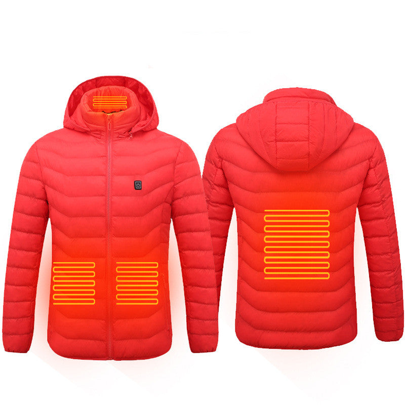 Winter Heated Jacket USB Electric Cotton Coat Zip-up Heater Thermal Clothing Heating Vest