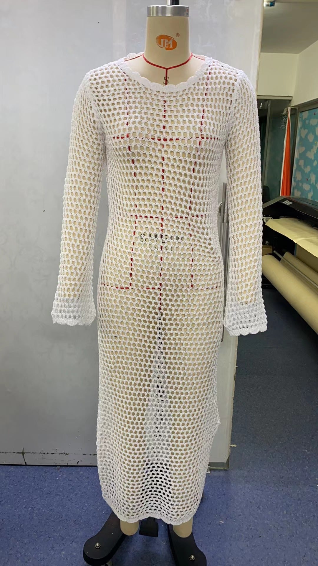 Women's Sun Protective Blouse Knitted Beach Hollow Dress