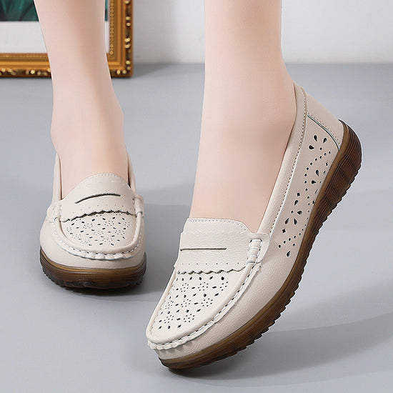 Tendon Bottom Soft Bottom Cutout Breathable Shoes Flat Hole Shoes