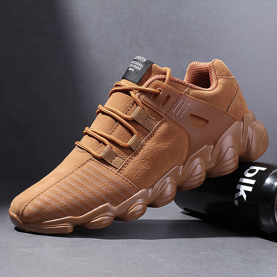 Breathable suede running shoes men&