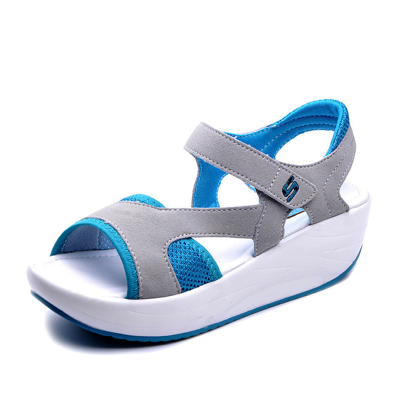 2021 new summer ladies shoes shoes with thick soles muffin shake slope ladies fish mouth breathable lady sandals