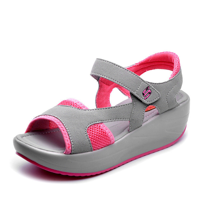 2021 new summer ladies shoes shoes with thick soles muffin shake slope ladies fish mouth breathable lady sandals