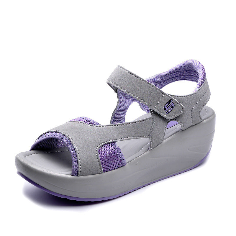 2021 new summer ladies shoes shoes with thick soles muffin shake slope ladies fish mouth breathable lady sandals