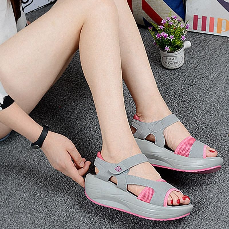 2021 new summer ladies shoes shoes with thick soles muffin shake slope ladies fish mouth breathable lady sandals