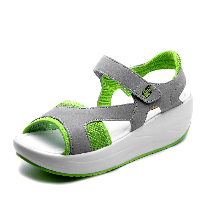 2021 new summer ladies shoes shoes with thick soles muffin shake slope ladies fish mouth breathable lady sandals