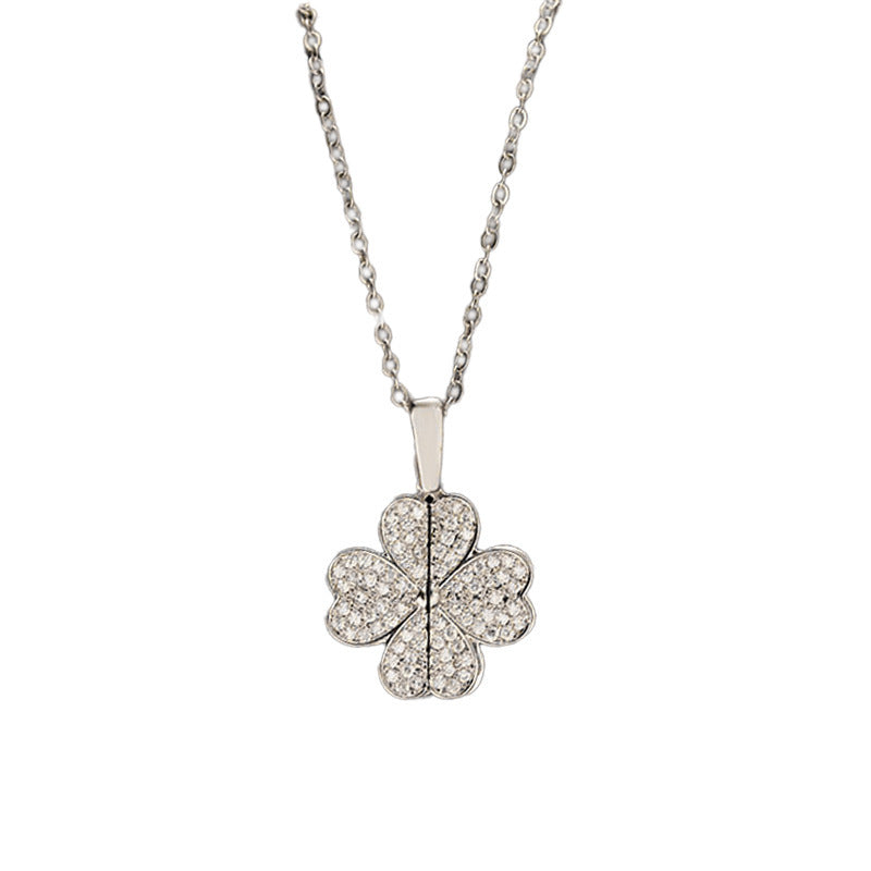 Women's Diamond Clover Necklace Special Interest Light Luxury