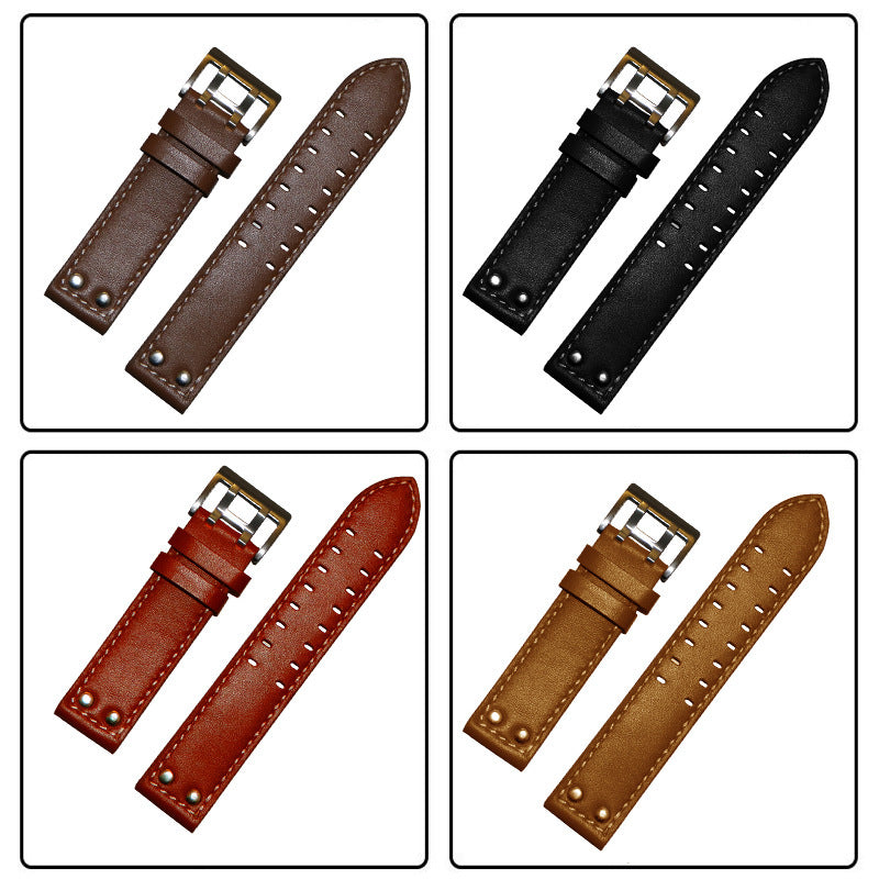 Suitable For Khaki Field First Layer Cowhide Watch Strap 22 Mm20mm