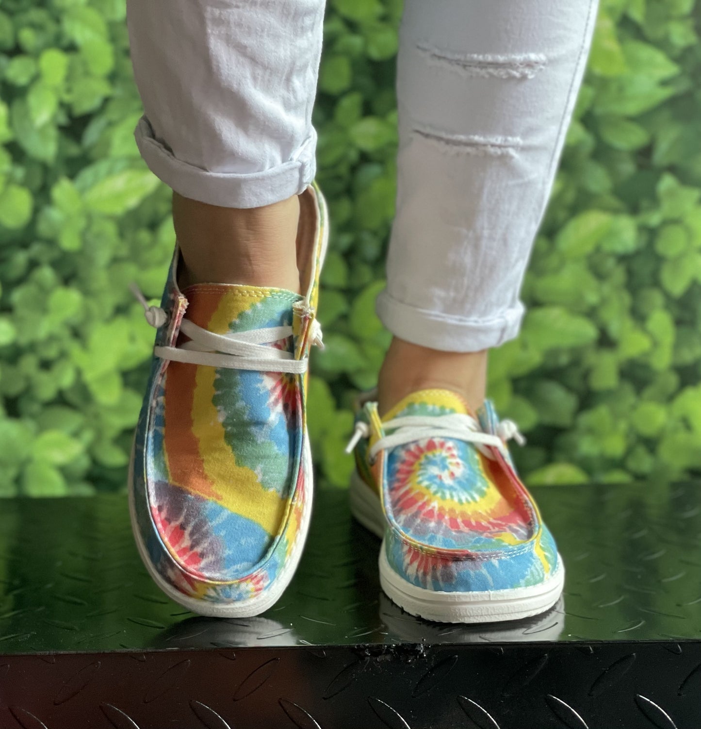 Spring Color Tie-dye Series Plus Size Boat Shoes