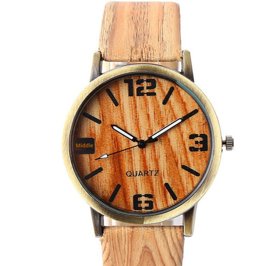 Wood grain style wrist watch 