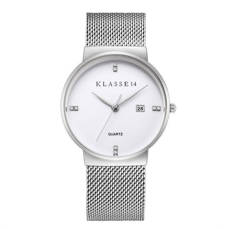 Ultra-thin diamond scale simple business men's sports quartz mesh with waterproof watch