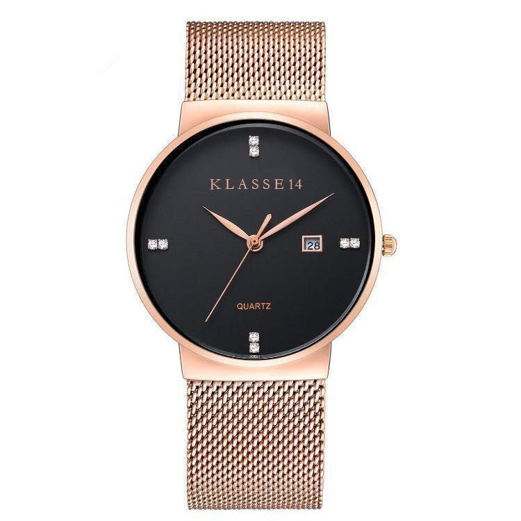 Ultra-thin diamond scale simple business men's sports quartz mesh with waterproof watch