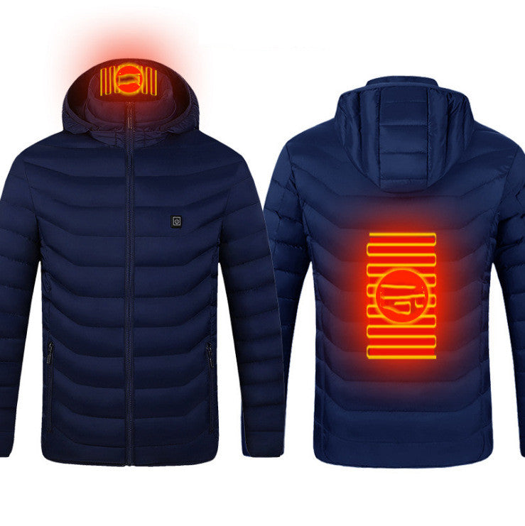Winter Heated Jacket USB Electric Cotton Coat Zip-up Heater Thermal Clothing Heating Vest