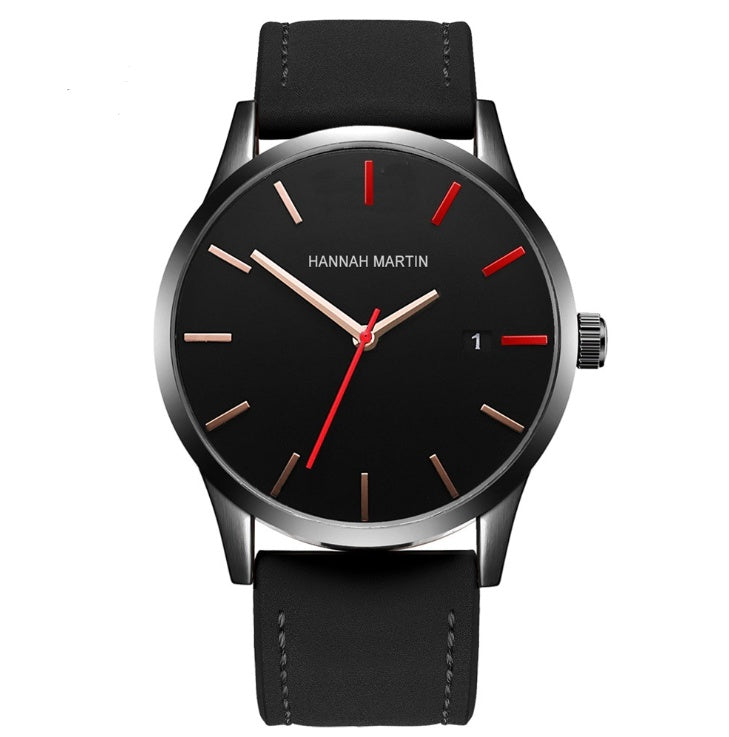 Amazon wish cross-border authorized men's watch IP plating large dial matte belt calendar new wrist watch