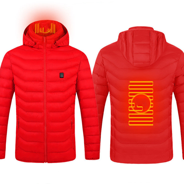 Winter Heated Jacket USB Electric Cotton Coat Zip-up Heater Thermal Clothing Heating Vest