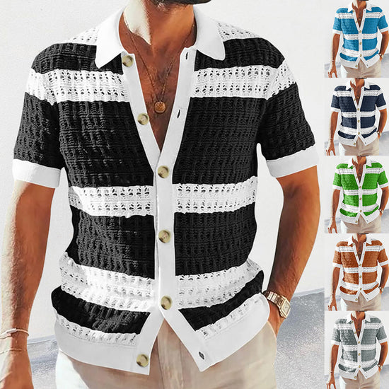 Summer Luxury Fashion New Knitted Shirt Men&