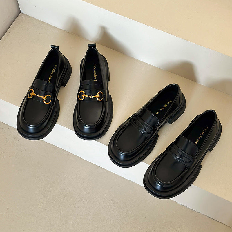 One Pedal Loafer Metal Buckle All-match Soft Thin Shoes