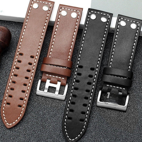 Suitable For Khaki Field First Layer Cowhide Watch Strap 22 Mm20mm
