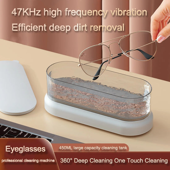 Professional Ultrasonic Eyeglasses Cleaner Ninety-nine Percent Cleanliness Low Radiation Cleaner 47Khz Portable Household Cleaner Machine