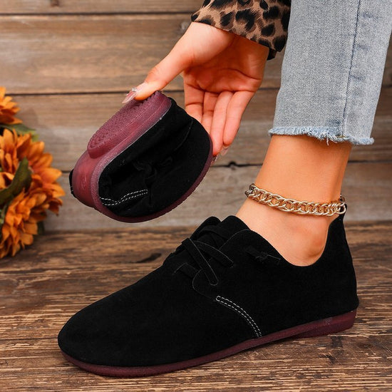 New Retro Boken Flannel Casual Pumps Women