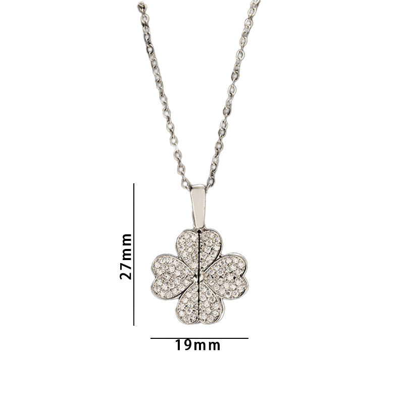 Women's Diamond Clover Necklace Special Interest Light Luxury