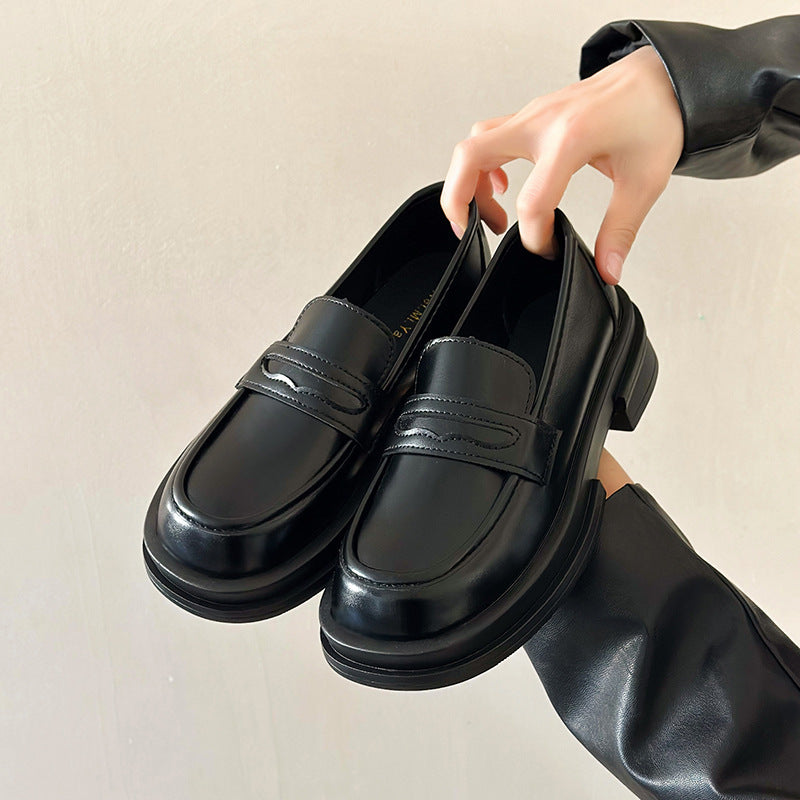 One Pedal Loafer Metal Buckle All-match Soft Thin Shoes