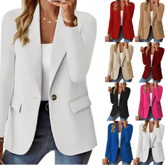 Ins Lapel Button Jacket Fashion Commuter Casual Suit Jacket Women&