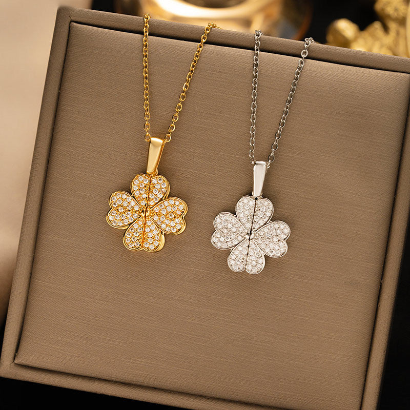Women's Diamond Clover Necklace Special Interest Light Luxury