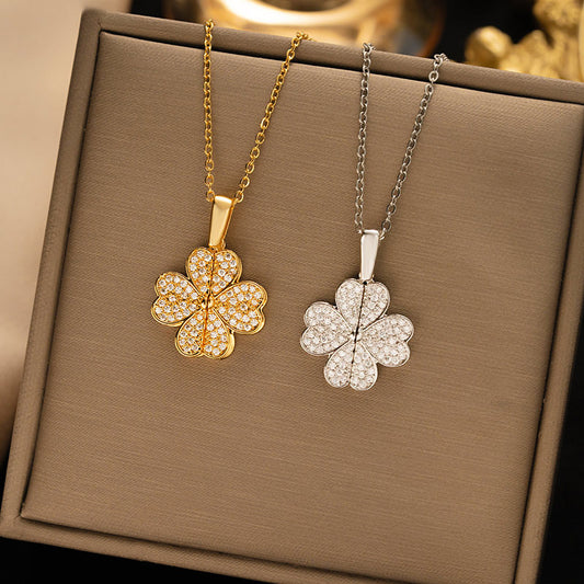Women's Diamond Clover Necklace Special Interest Light Luxury