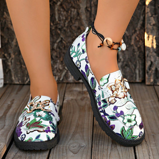 Plus Size British Style Loafers All-matching Western Style Chunky Heel