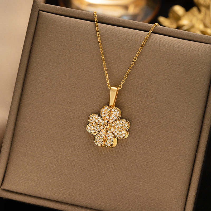Women's Diamond Clover Necklace Special Interest Light Luxury